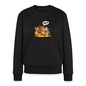 ICH GLAUBE, DU ÜBERREAGIERST - Wissenschaft - - Frauen Premium Bio Pullover - Schwarz - Vorne - Julia (174cm)