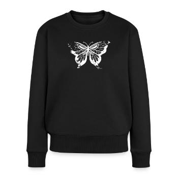 Papillon Vintage Blanc 0133 VanIvony - Pull Premium bio Femme - noir - Devant - Julia (174cm)