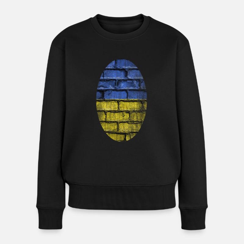 Ukraine DRAPEAU DE LA PAIX - Pull Premium bio Femme - noir