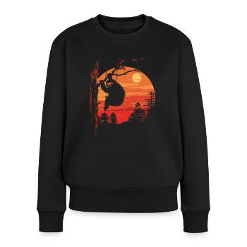 Sloth Sloth Animal Sloth Wilderness Beach Palm Trees - Women's Premium Organic Jumper - black - Front - Julia (174cm)
