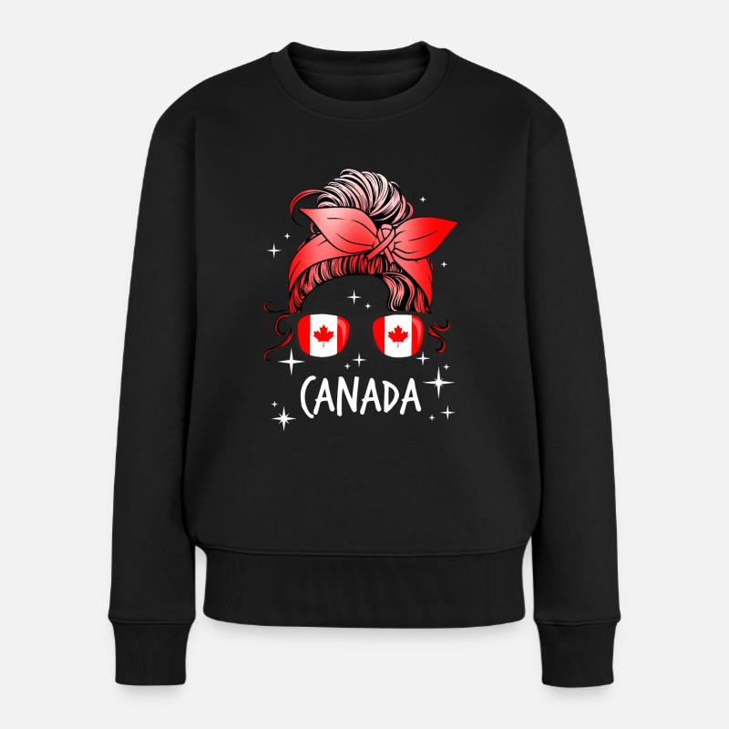 Kanada - Frauen Premium Bio Pullover - Schwarz