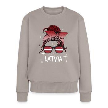 Latvia - Women's Premium Organic Jumper - taupe - Front - Julia (174cm)