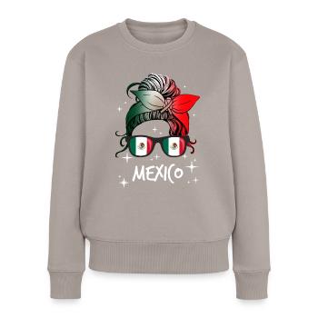 Mexiko - Frauen Premium Bio Pullover - Taupe - Vorne - Julia (174cm)