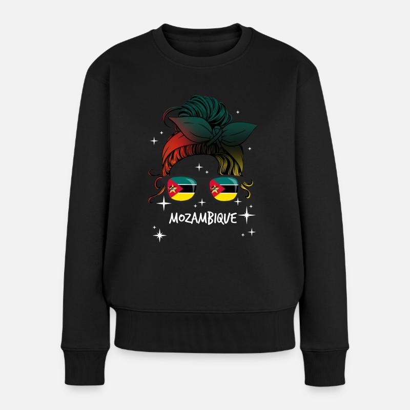 Mosambik - Frauen Premium Bio Pullover - Schwarz