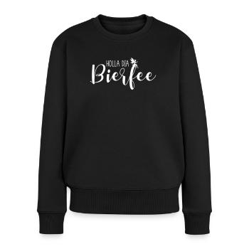 Bierfee (weiß) - Frauen Premium Bio Pullover - Schwarz - Vorne - Julia (174cm)