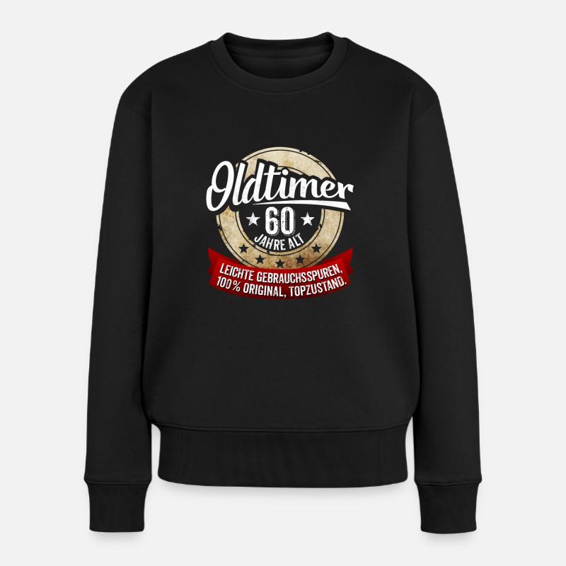 Oldtimer 60 Jahre alt - Frauen Premium Bio Pullover - Schwarz