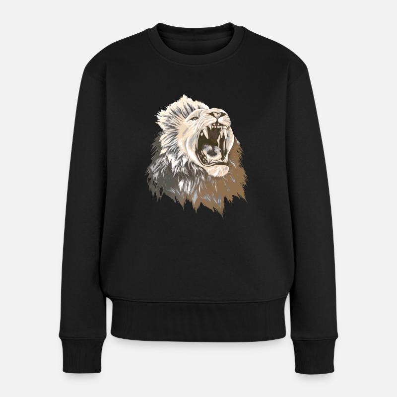 löwe sternzeichen - Frauen Premium Bio Pullover - Schwarz