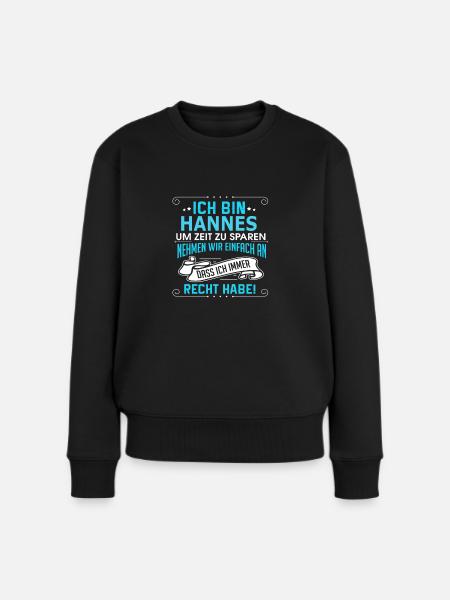 HANNES - Frauen Premium Bio Pullover - Schwarz
