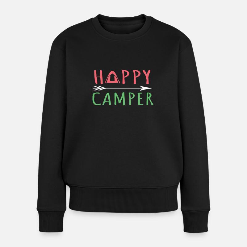 happy camper - Arrow Happy Camper TShirt Camping - Pull Premium bio Femme - noir