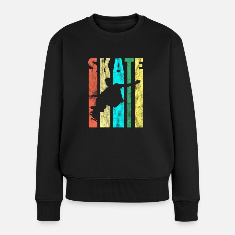 Skateboarder skater longboard cadeau skate long - Pull Premium bio Femme - noir