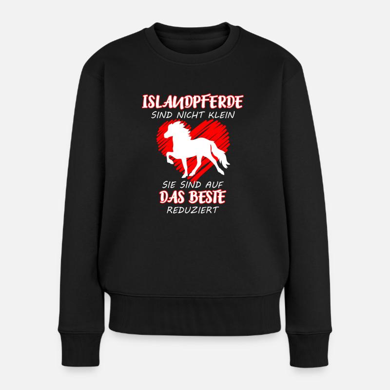 Islandpferde sind nicht klein - Frauen Premium Bio Pullover - Schwarz