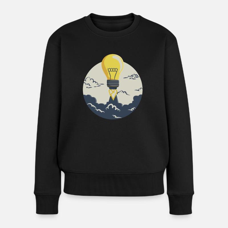Glühbirne Rakete, für Entrepreneure und Startups - Frauen Premium Bio Pullover - Schwarz