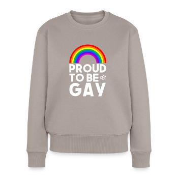 Proud to be gay - Frauen Premium Bio Pullover - Taupe - Vorne - Julia (174cm)
