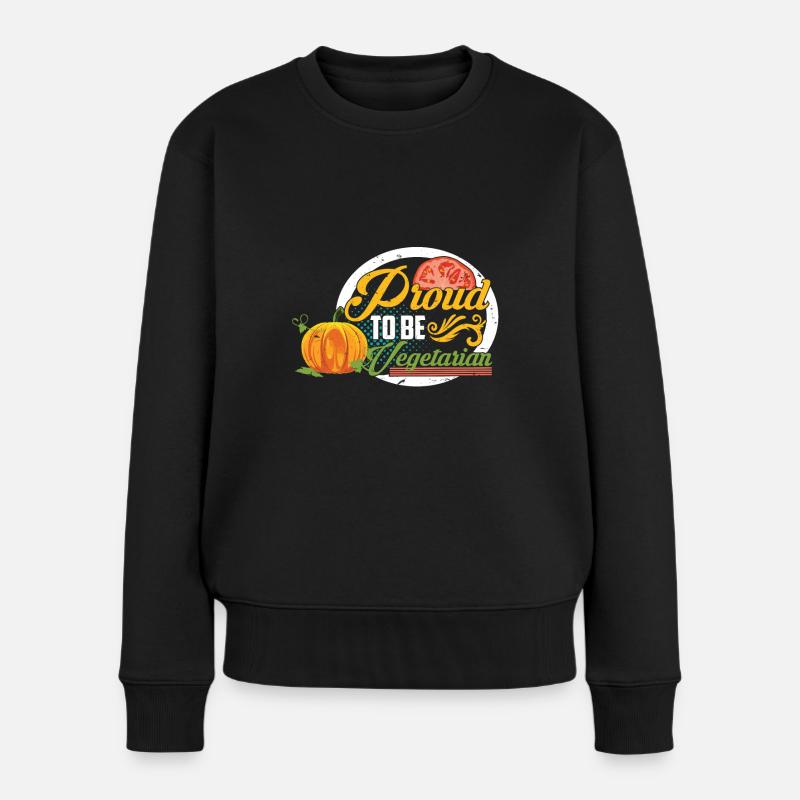 Proud to be Vegetarian - Frauen Premium Bio Pullover - Schwarz