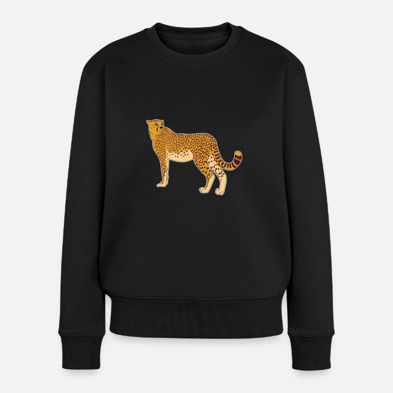 Gepard Wildlife Safari Leopard comic Geschenkidee - Frauen Premium Bio Pullover - Schwarz