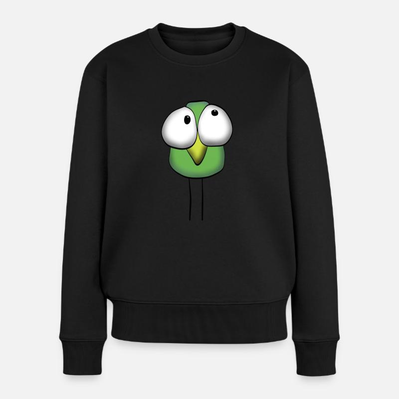 Lustiger Vogel - Frauen Premium Bio Pullover - Schwarz