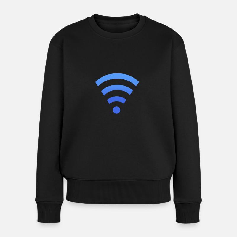 WIFI - Frauen Premium Bio Pullover - Schwarz