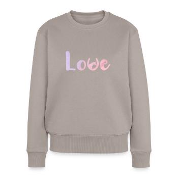 Amour des chevaux Tête Fer à cheval Cavaliers Amour Cadeau - Pull Premium bio Femme - taupe - Devant - Julia (174cm)