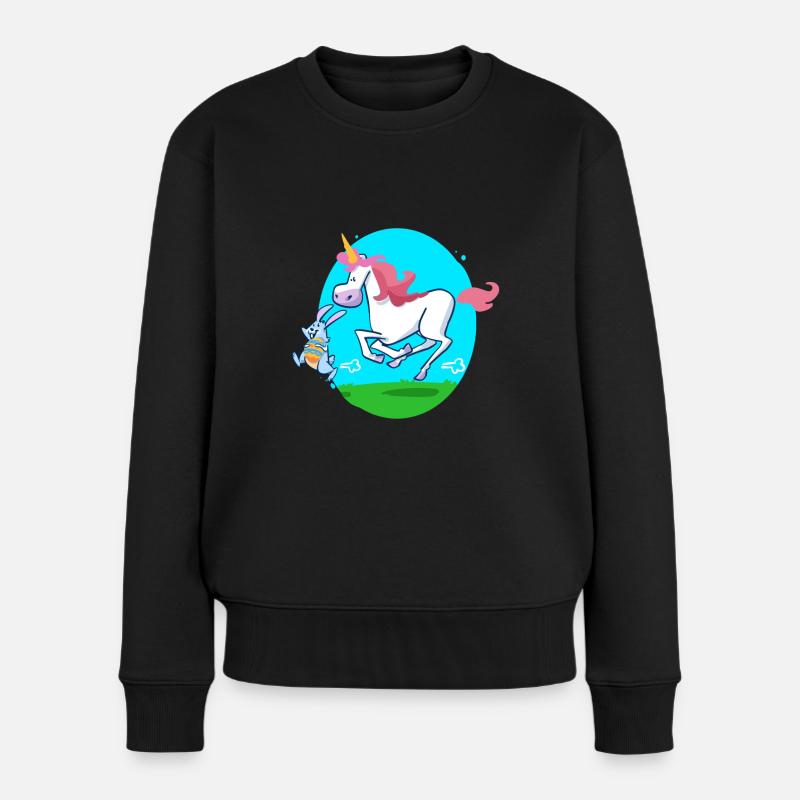 Ostern EInhorn - Frauen Premium Bio Pullover - Schwarz