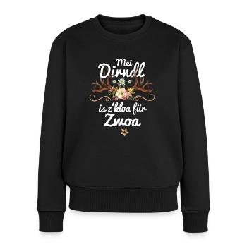 Mei Dirndl is z kloa für Zwoa Ersatz Schwangere - Frauen Premium Bio Pullover - Schwarz - Vorne - Julia (174cm)