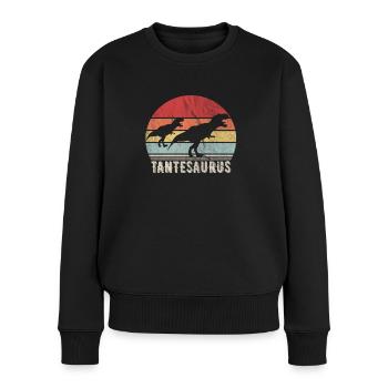 Tantesaurus Tante Geschenkidee lustig Dinosaurier - Frauen Premium Bio Pullover - Schwarz - Vorne - Julia (174cm)