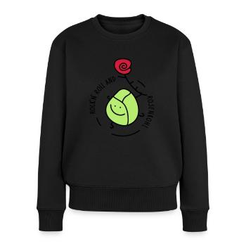 Rock and Roll - Frauen Premium Bio Pullover - Schwarz - Vorne - Julia (174cm)