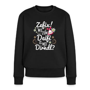 Zefix! Où le Deifi est mei Dirndl? Amusement - Pull Premium bio Femme - noir - Devant - Julia (174cm)