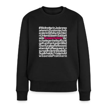 Sozialarbeiterin Sozialpädagogin Pädagogik - Frauen Premium Bio Pullover - Schwarz - Vorne - Julia (174cm)
