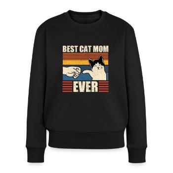 Best Cat Mom Ever Best Cat Mom Kitten - Women's Premium Organic Jumper - black - Front - Julia (174cm)