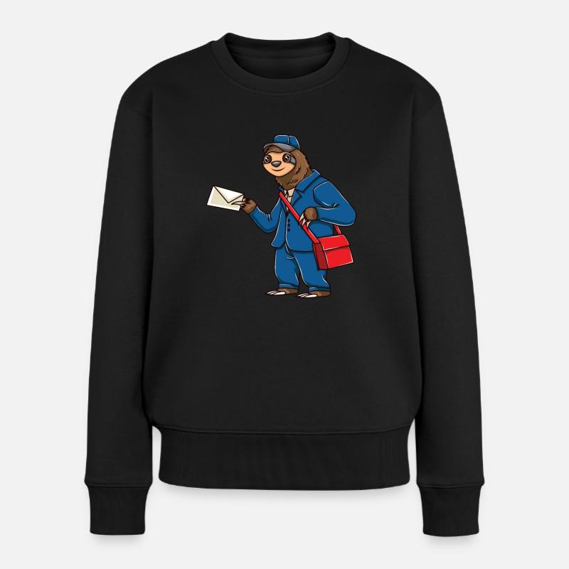 Faultier Briefträger Postbote Sloth - Frauen Premium Bio Pullover - Schwarz