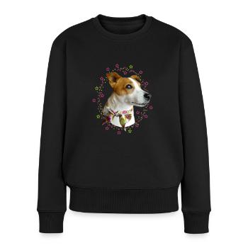 kleiner jack russell hund - Frauen Premium Bio Pullover - Schwarz - Vorne - Julia (174cm)