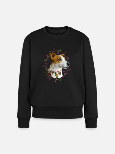 little jack russell dog - Women's Premium Organic Jumper - black