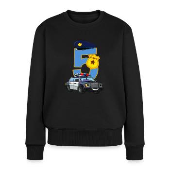5. Geburtstag Polizist T-Shirt 5 Jahre Polizei - Frauen Premium Bio Pullover - Schwarz - Vorne - Julia (174cm)