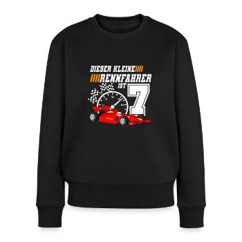 7. Geburtstag Rennfahrer 7 Jahre Rennauto - Frauen Premium Bio Pullover - Schwarz - Vorne - Julia (174cm)