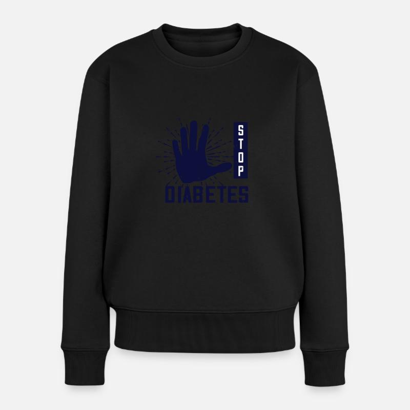 Diabetes stoppen - Frauen Premium Bio Pullover - Schwarz