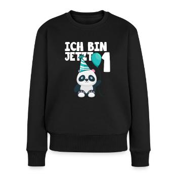 Ich bin 1 Jahre Geburtstags Panda Bär 1. Geburtsta - Frauen Premium Bio Pullover - Schwarz - Vorne - Julia (174cm)
