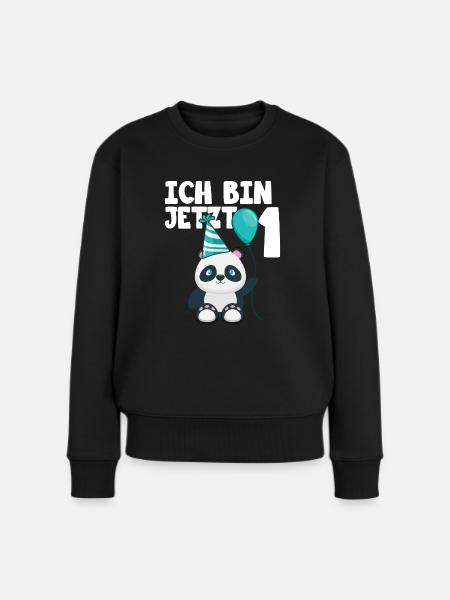 Ich bin 1 Jahre Geburtstags Panda Bär 1. Geburtsta - Frauen Premium Bio Pullover - Schwarz