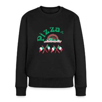Pizza italie nourriture boulangerie pizzeria - Pull Premium bio Femme - noir - Devant - Julia (174cm)