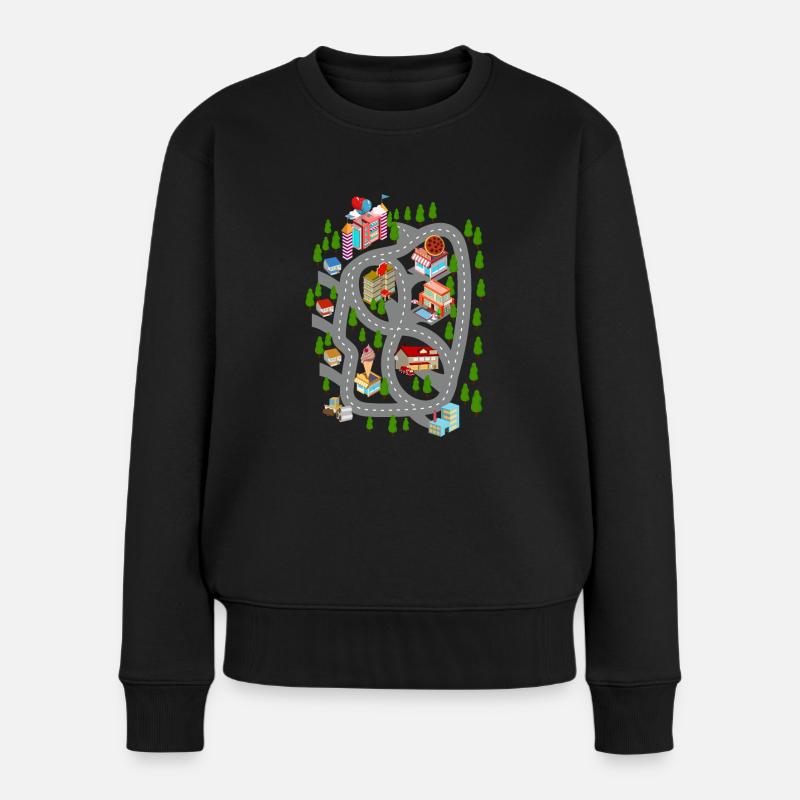 Auto Spiel Matte Papa Tag Geschenk - Frauen Premium Bio Pullover - Schwarz