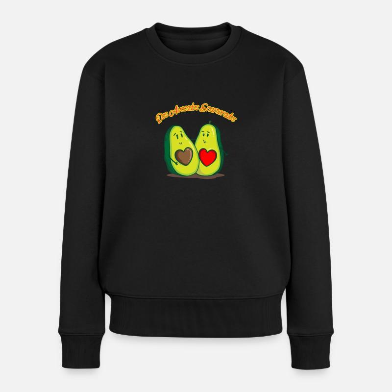 Verliebte Avocados - Paar, Paare - Frauen Premium Bio Pullover - Schwarz