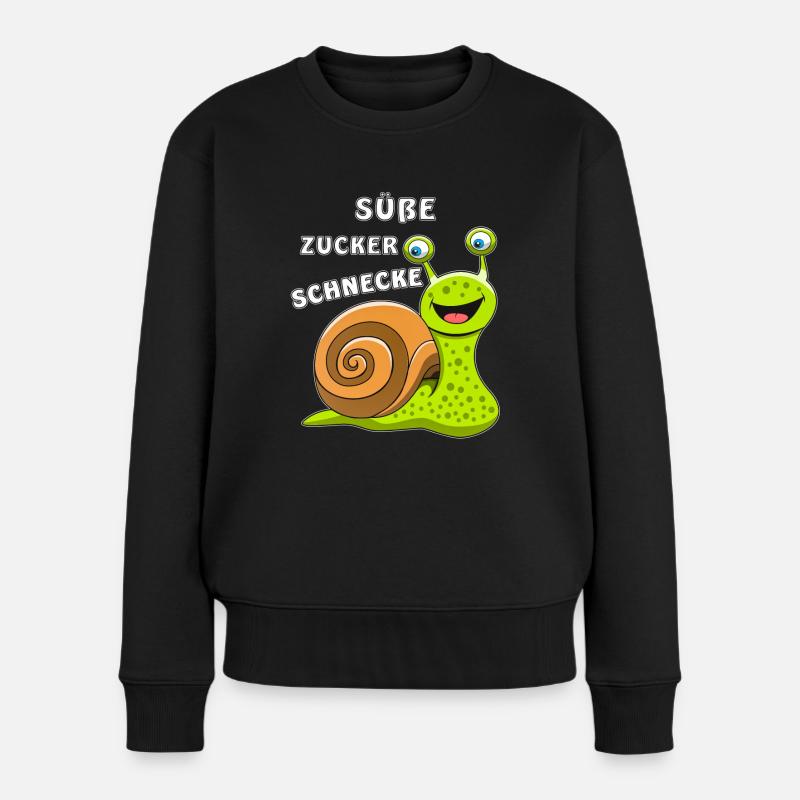 138 SUEßE ZUCKER SCHNECKE - Frauen Premium Bio Pullover - Schwarz