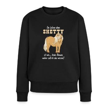 Shetty Shetland Pony - Frauen Premium Bio Pullover - Schwarz - Vorne - Julia (174cm)