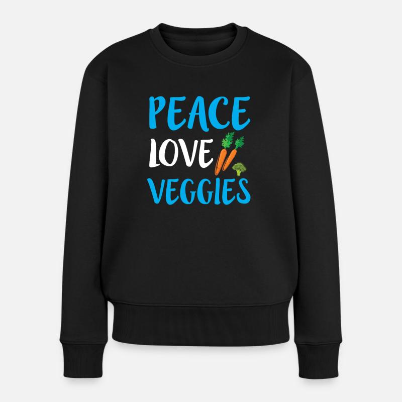 Vegetarier nachhaltig Umweltschutz Geschenk - Frauen Premium Bio Pullover - Schwarz