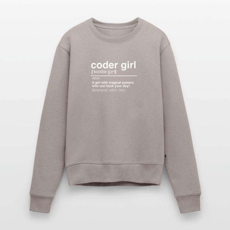 Coder Girl Software Entwickler Engineer Geschenk Frauen Premium Bio Pullover