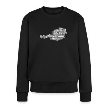 Austria White Mundart Oachkatzlschwoaf Österreich - Frauen Premium Bio Pullover - Schwarz - Vorne - Julia (174cm)