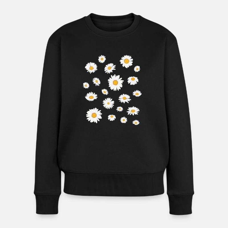 Gänseblümchen - Frauen Premium Bio Pullover - Schwarz