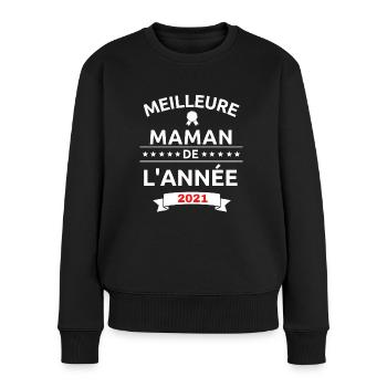 Meilleure maman de l'année 2021 - Pull Premium bio Femme - noir - Devant - Julia (174cm)