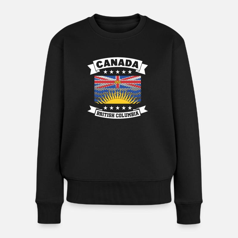British Columbia Flagge - Frauen Premium Bio Pullover - Schwarz