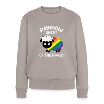 LGBT Regenbogen Schwul Herz Homosexualität - Frauen Premium Bio Pullover - Taupe - Vorne - Julia (174cm)