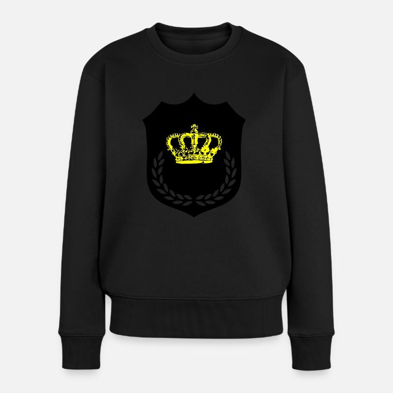 wappen krone 02 - Frauen Premium Bio Pullover - Schwarz